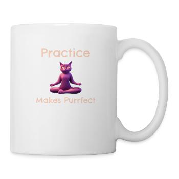 Yoga et amoureux des chats – La pratique fait Purrfect - Mug blanc - blanc - Droite