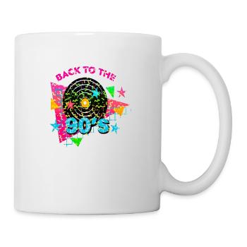 90er Jahre Niedlich 80er Jahre Retro Vintage Lustig Cool Nostalgie - Tasse - Weiß - Rechts