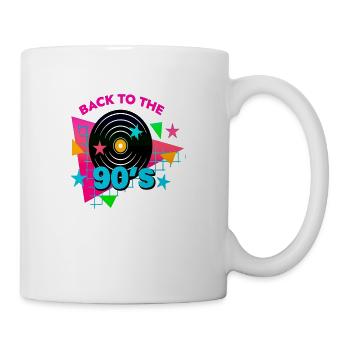 90er Jahre Niedlich 80er Jahre Retro Vintage Lustig Cool Nostalgie - Tasse - Weiß - Rechts
