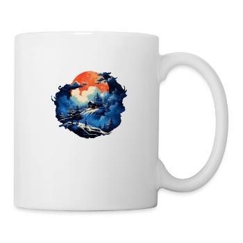 Romantic mountain hut in a wintry atmosphere - Mug - white - Right