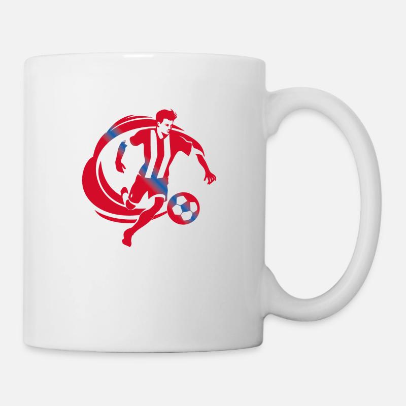 Fußballer rot blau - Tasse - Weiß