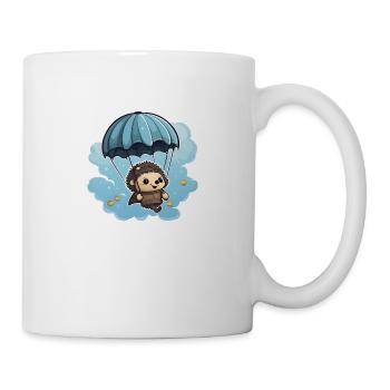 Igel mit Fallschirm - Tasse - Weiß - Rechts