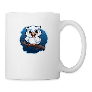 Eule auf einem Ast - Tasse - Weiß - Rechts