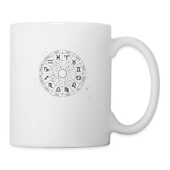 Schwarzes Tierkreiszeichen mit Sternen - Tasse - Weiß - Rechts