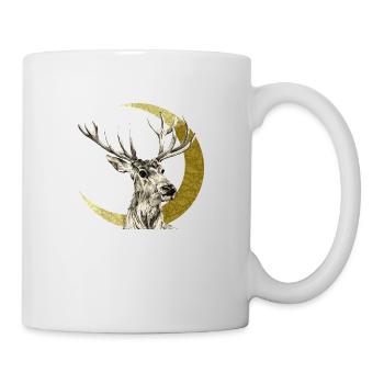 Hirsch - Tasse - Weiß - Rechts