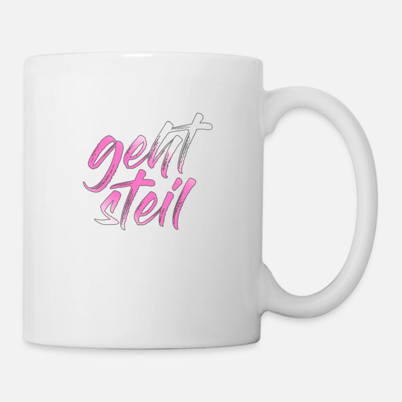 geht steil - Tasse - Weiß