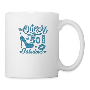 50th Birthday vintage retro Born in 1973 Birthday - Mug - white - Right