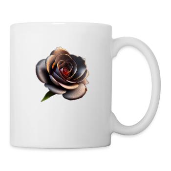 Schwarze Rose - Tasse - Weiß - Rechts