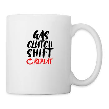 Gas Clutch Shift Repeat - Tasse - Weiß - Rechts