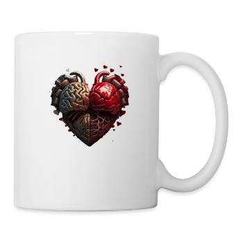 Herz gegen Verstand - Tasse - Weiß - Rechts