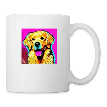 Golden Retriever Pop Art - Mug blanc - blanc - Droite
