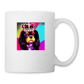 Cavalier King Charles Spaniel Pop Art - Tasse - Weiß - Rechts