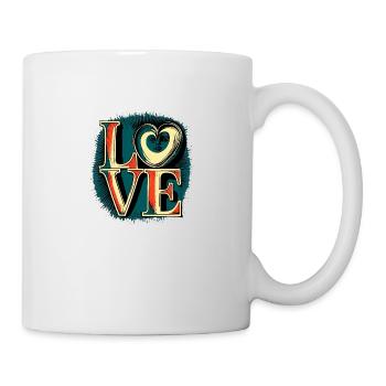 L-O-V-E vier Buchstaben die so wichtig sind - Tasse - Weiß - Rechts