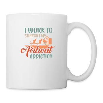 Je travaille pour soutenir mon hélice de dépendance à l’hydroglisseur - Mug blanc - blanc - Droite