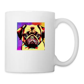 Mops Pop Art - Tasse - Weiß - Rechts
