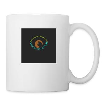 Merlin-le-Chat miaule Bonjour - Mug blanc - blanc - Droite
