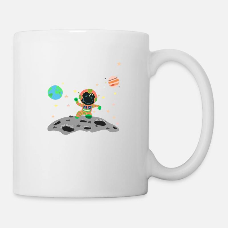 astronaute orange vert - Mug blanc - blanc