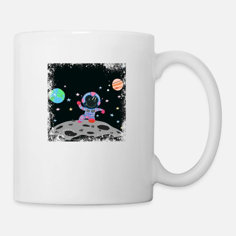 Blau Pink Grunge Astronaut - Tasse - Weiß