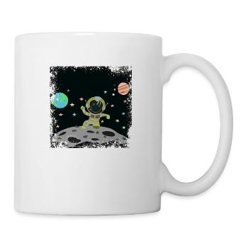 astronaute bleu vert grunge - Mug blanc - blanc - Droite