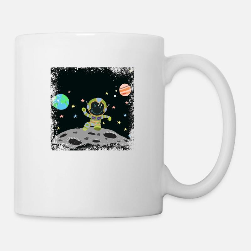 astronaute bleu vert grunge - Mug blanc - blanc