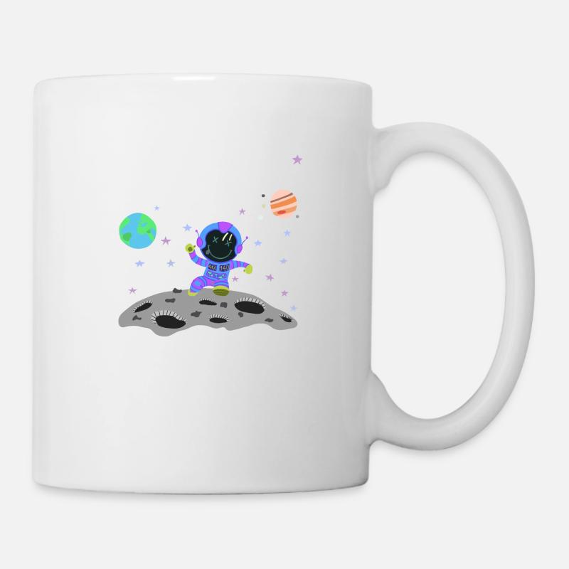 astronaute bleu violet - Mug blanc - blanc