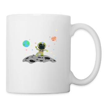 astronaute bleu vert - Mug blanc - blanc - Droite