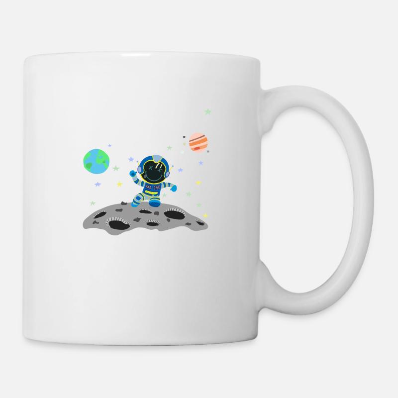astronaute bleu bleu - Mug blanc - blanc