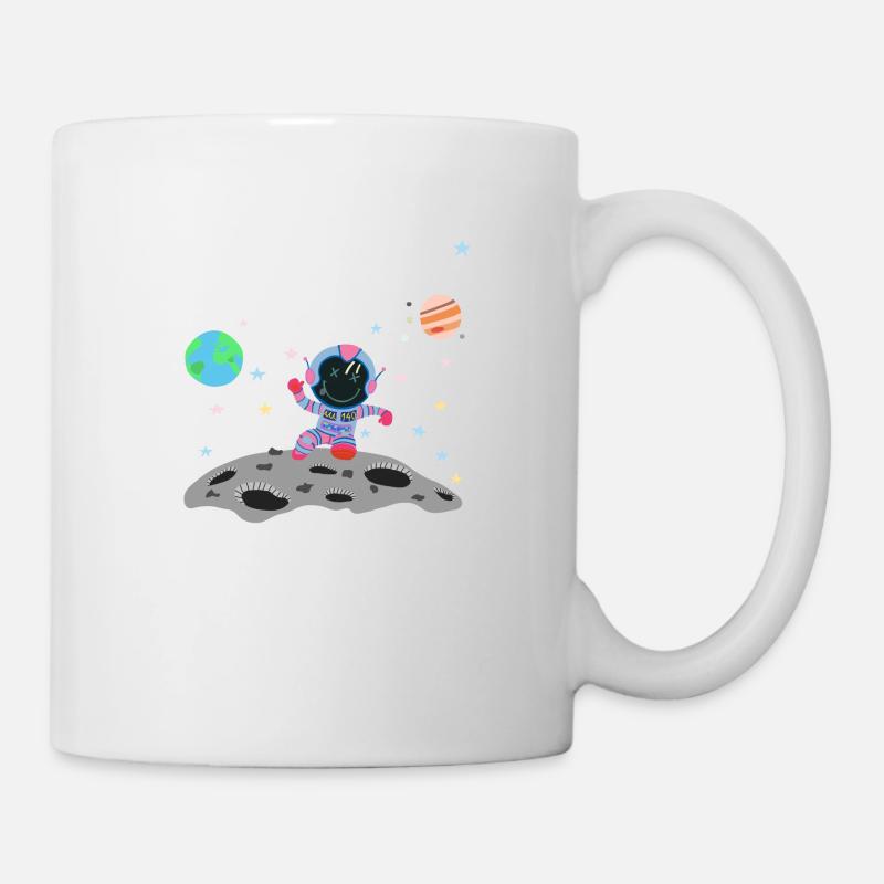 astronaute bleu rose - Mug blanc - blanc