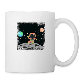 Astronaut orange orange grunge - Mug - white - Right