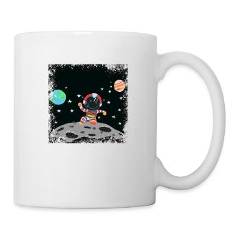 Astronaut red white grunge - Mug - white - Right