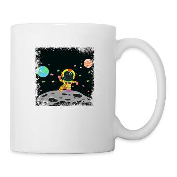 Yellow and red grunge astronaut - Mug - white - Right