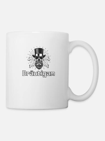 Bräutigam Totenkopf - JGA Premium Shop - Tasse - Weiß
