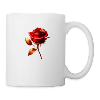 Rot Goldene Rose - Tasse - Weiß - Rechts