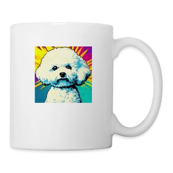 Bichon Frisé Pop Art - Tasse - Weiß - Rechts