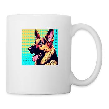 German Shepherd Pop Art - Mug - white - Right