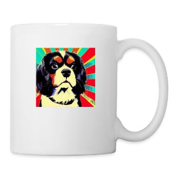 Cavalier King Charles Spaniel pop art - Mug blanc - blanc - Droite