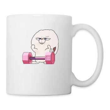 Drôle de lapin de gym - Mug blanc - blanc - Droite