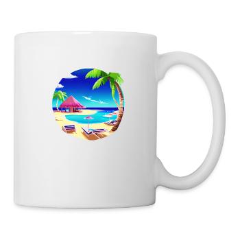 Sommerurlaub Palmen Insel Sonne Palme Strand - Tasse - Weiß - Rechts