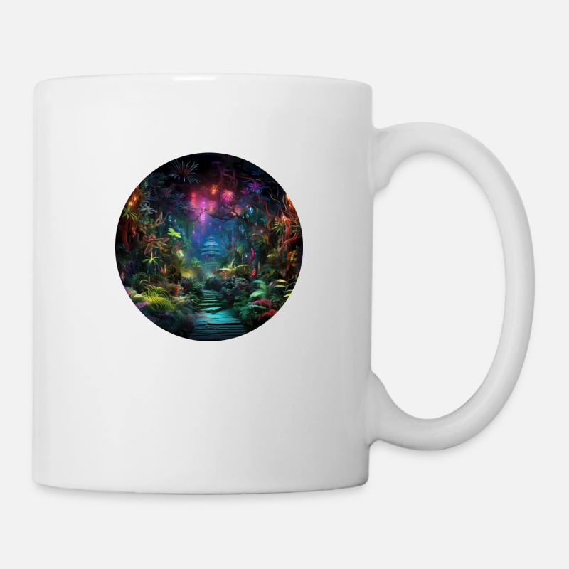 Dynamic Neon Journeys: Le monde de Neon Jungle - Mug blanc - blanc