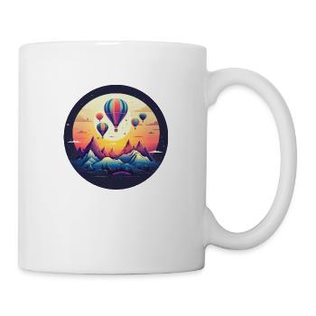 Vivid Retro Adventures: Balade élégante en montgolfière - Mug blanc - blanc - Droite