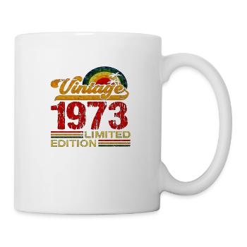 50th Birthday vintage retro Born in 1973 Birthday - Mug - white - Right
