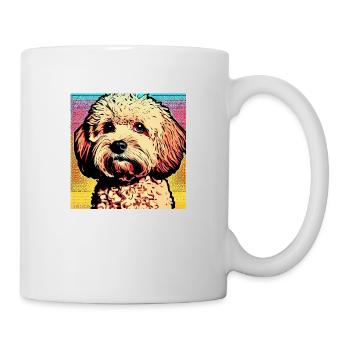 Poodle Cross pop art - Mug blanc - blanc - Droite