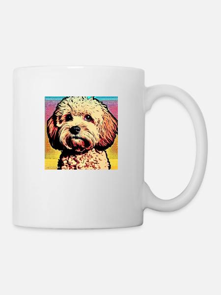 Poodle Cross pop art - Mug - white