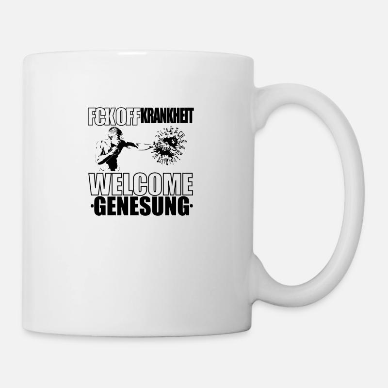 Welcome Genesung Schwarz-Weiß - Tasse - Weiß