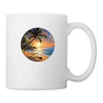Entspannter Küstenausflug: Wellenmagie im Sommer - Tasse - Weiß - Rechts