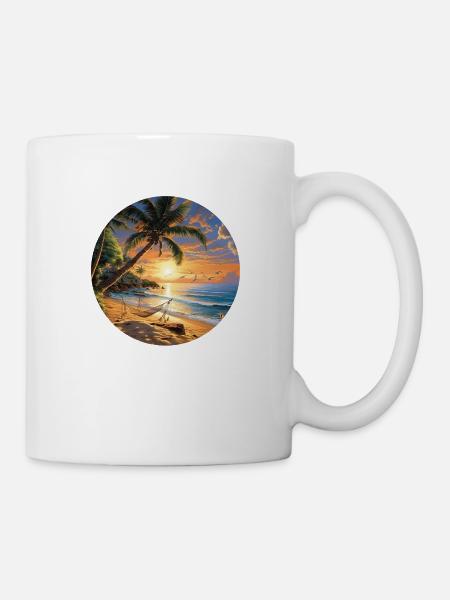 Excursion côtière détendue: magie des vagues en été - Mug blanc - blanc