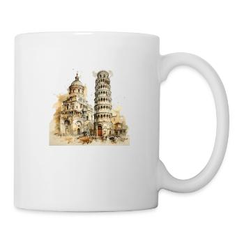 Leaning Tower of Pisa Italy abstract design - Mug - white - Right