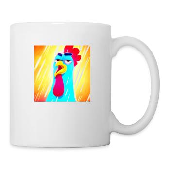 "Réflexions Bleues" "Curiosité à Plumes" " - Mug blanc - blanc - Droite