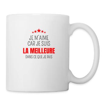 Je m’aime car je suis la meilleure - Mug blanc - blanc - Droite