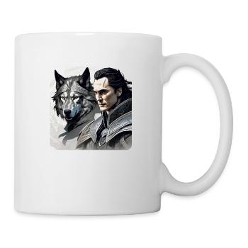 Loki mit Fenris Wolf Asgard Ragnarok - Tasse - Weiß - Rechts
